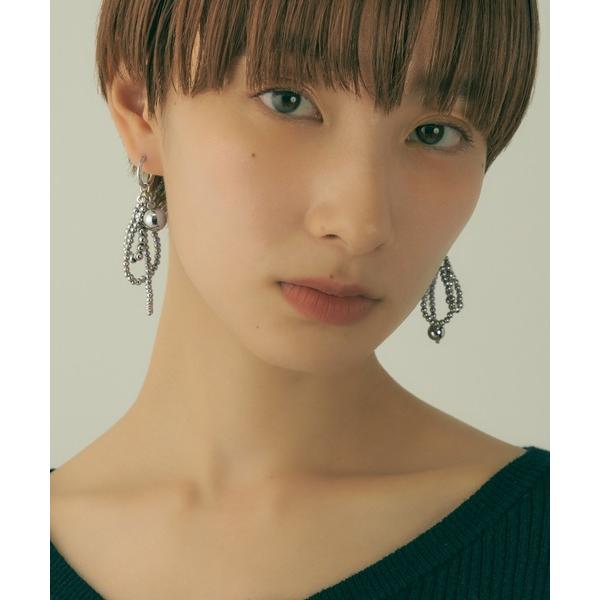 ピアス アッセンブル メタル ボール フープ ピアス レディース