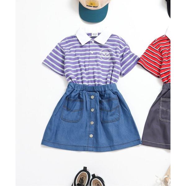 ワンピース マルチボーダードッキングワンピース キッズ 子供服 女の子