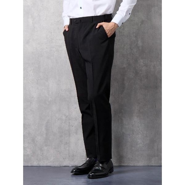 スラックス シャドウチェック　スラックス　ブラック メンズ