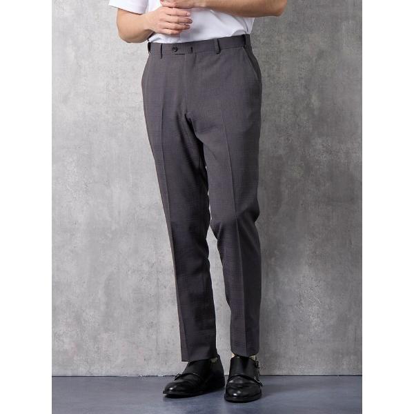 スラックス シャドウチェック　スラックス　グレー メンズ