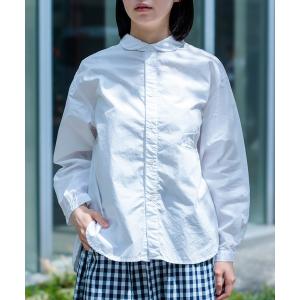 ブラウス シャツ 「D.M.G. / ディーエムジー」 タイプライター ラウンドカラーシャツ レディース