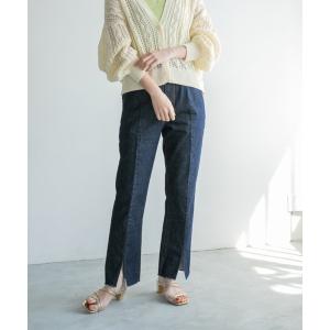 マルチサイズ ジーンズ デニム デニムパンツ フロントスリットデニムパンツ レディース