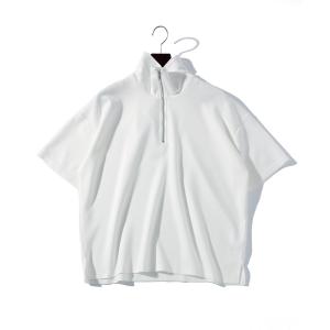 tシャツ ビッグシルエット ダンボールニット ハーフジップ  Tシャツ レディース レディース