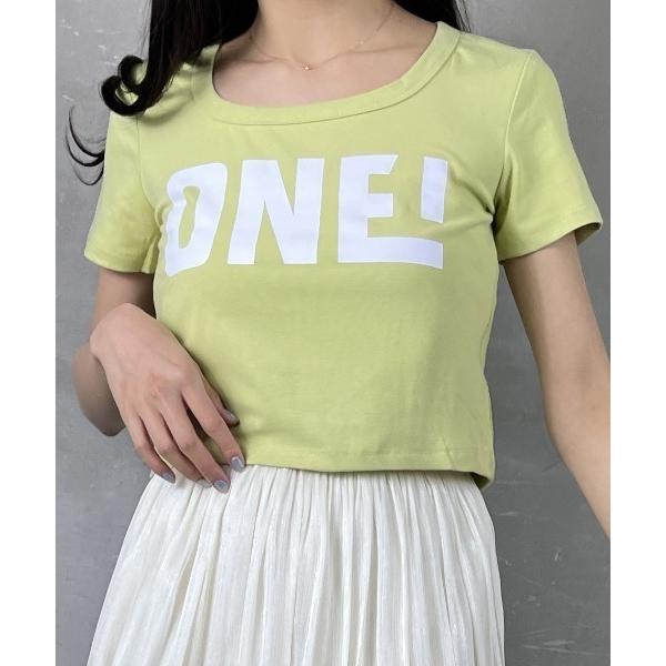 tシャツ 華奢見えプリント半袖Tシャツ レディース
