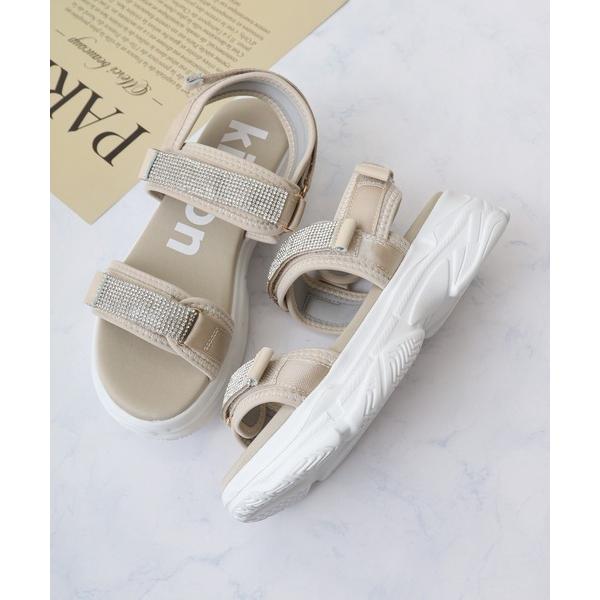 サンダル kitson キラキラ ダブルベルト 厚底サンダル レディース