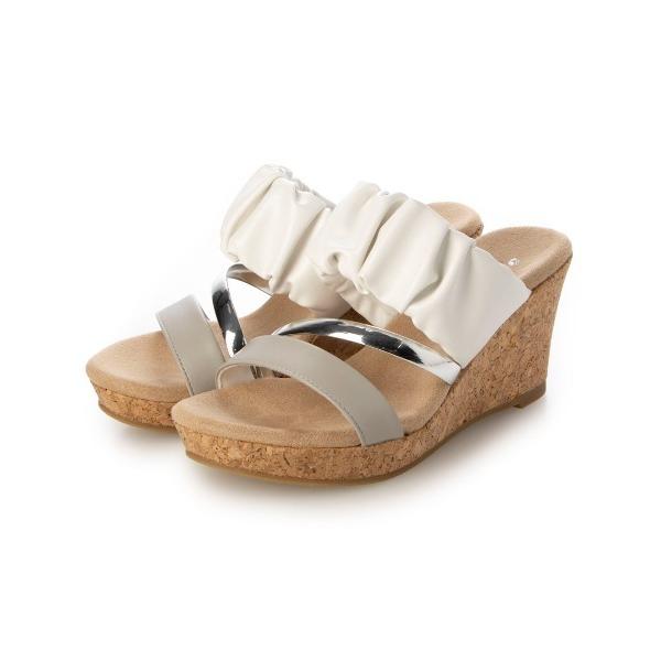 サンダル ギャザーサンダル レディース