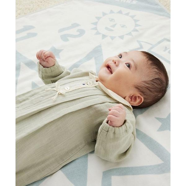 ベビー服 ロンパース 「Hoppetta(ホッペッタ)」Wガーゼ丸衿　2wayドレス 50-70cm...