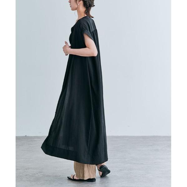 ワンピース フレンチ スリーブ ギャザー ワンピース