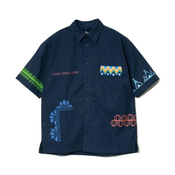 シャツ 綿麻色々刺繍＆プリントR/Gシャツ メンズ レディース