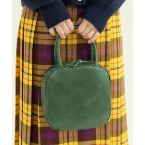 ハンドバッグ ICY LEATHER BOSTON 裏地チェックBAG