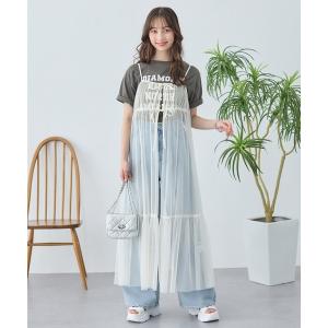 ワンピース 夏 リボンチュールキャミワンピースの商品画像