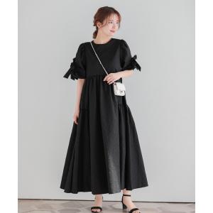 ワンピース 「ZOZO限定カラー」袖リボンジャガードワンピース