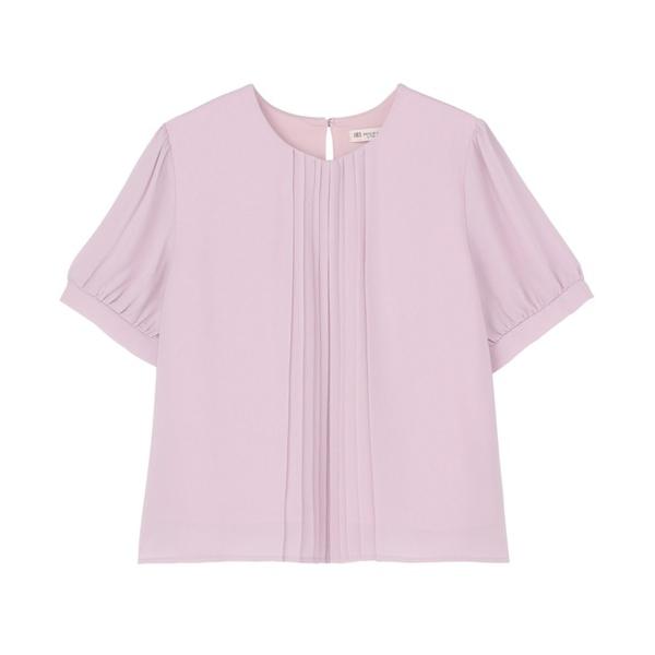 ブラウス シャツ プリーツタック 五分袖ブラウス レディース