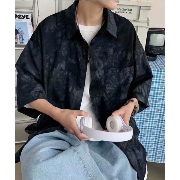 シャツ 半袖 タイダイ柄/ニュアンス半袖シャツ メンズ