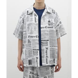 シャツ ブラウス メンズ ニュースペーパー オープンカラーシャツ｜zozo