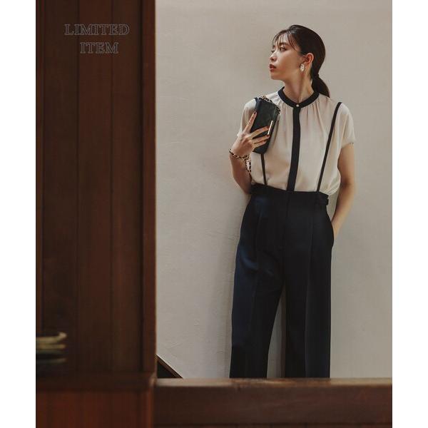 パンツ 「2WAY・WEB限定・洗える」シルフィルダブルクロス サスペンダーパンツ レディース