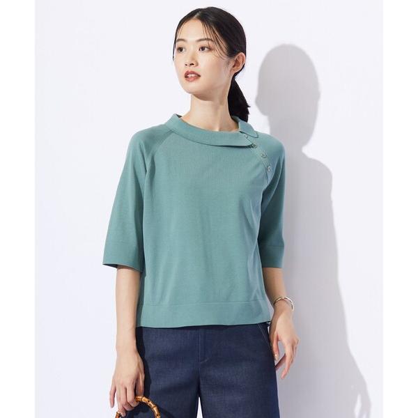 ニット セーター 「洗える」COTTON POLYESTER 襟付き ニット レディース