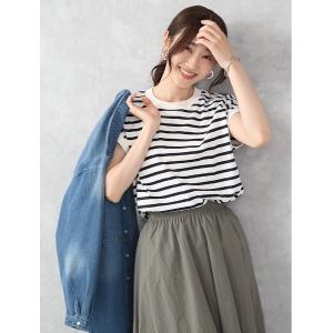 tシャツ ボーダーカットソートップス レディース