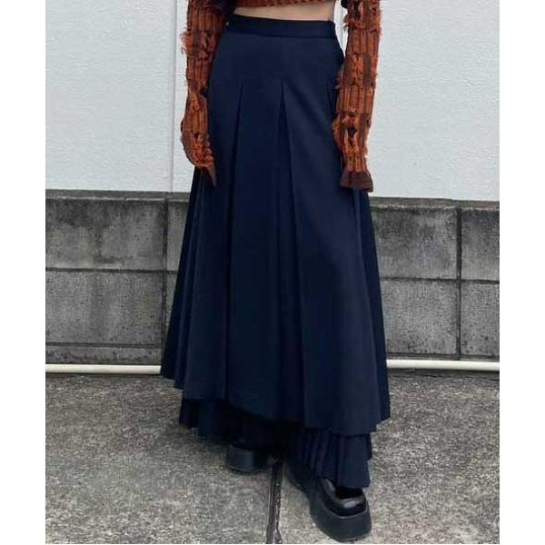 スカート PLEATS LAYERED PLEATS SKIRT