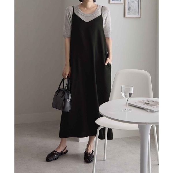 ワンピース 麻調バックリボンキャミワンピ（レギュラー丈）