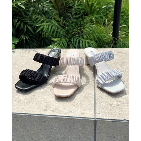 サンダル 「R＆E」シャーリングWストラップミュールサンダル レディース