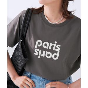 tシャツ Tシャツ レディース paris ロゴ Tシャツ