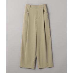 スラックス パンツ ツイル バックゴム ストレート パンツ 3 レディース