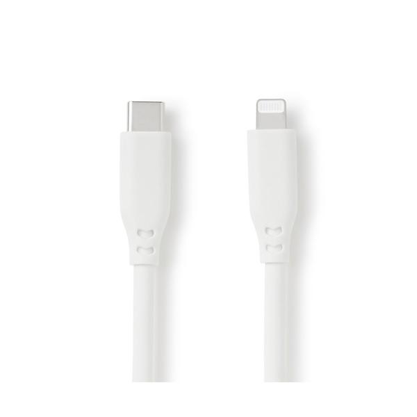 やわらかくて絡まりにくいライトニングケーブル１ｍ　ＵＳＢ−Ｃ／Ｌｉｇｈｔｎｉｎｇ　白／ＭＪ−ＵＣ１Ｃ...