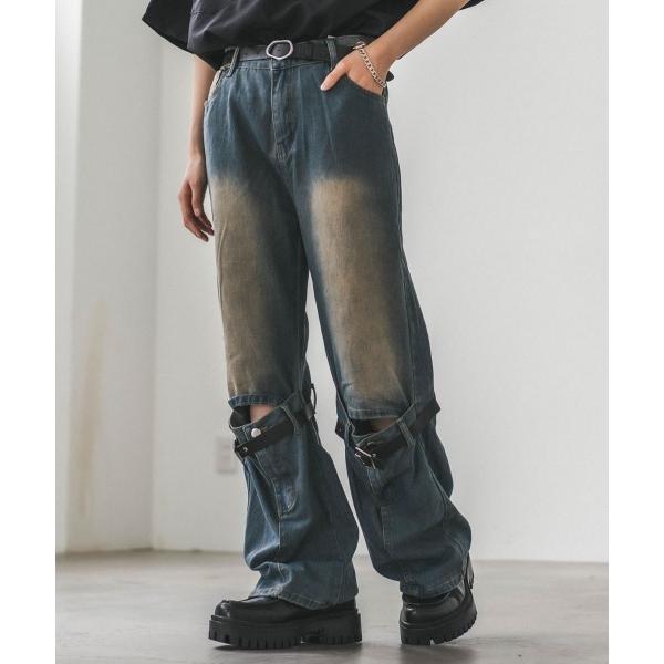 ジーンズ ビンテージメイクニーベルテッドフレアデニムパンツ メンズ レディース