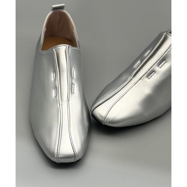 ローファー ポインテッドトゥメタリックローファー レディース