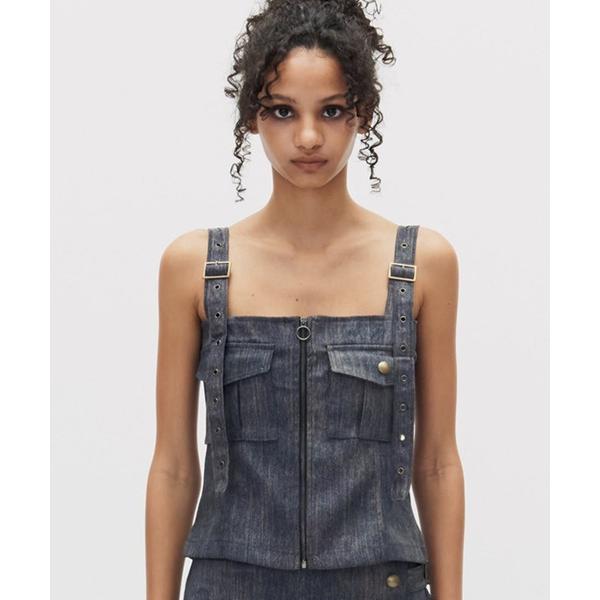キャミソール 「SETSETSET」FAKE DENIEM CARGO TANK TOP / 「セッ...