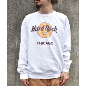 スウェット メンズ 「ヴィンテージ古着」80's Hard Rock CAFE / ハードロックカフェ ロゴ プリント クルーネックスウェット USA