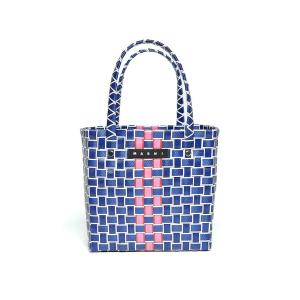 ⭐極美品⭐MARNI ワンハンドル かごバッグ　ブルー×ブラック マルニ Marni ダブルハンドルかごバッグ ラフィアエフェクト