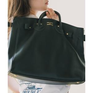 トートバッグ YOUNG ＆ OLSEN/ヤングアンドオルセン EMBOSSED LEATHER BELTED TOTE M レザートートバッグ レデ