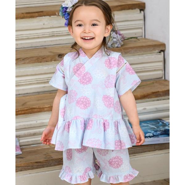 浴衣 フリル甚平セットアップ キッズ 子供 女の子
