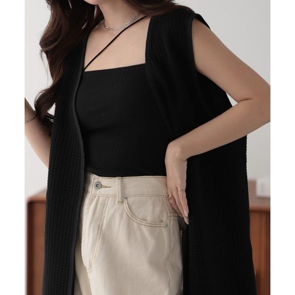 キャミソール カップ付きアシメストラップキャミソール