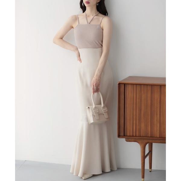 キャミソール カップ付きホルターリボンキャミソール