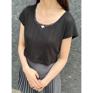 tシャツ 半袖 「PHILLY」バラポイントコンパクトTシャツ レディース