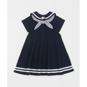 ワンピース 「リンク/接触冷感」セーラーワンピース キッズ 子供服 女の子