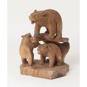 北海道 木彫り熊 鮭をくわえた熊】伝統工芸 民芸品 置物 天然木 彫刻