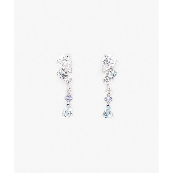 ピアス K10 ホワイトゴールド マルチカラー しずく ピアス ESTELLE/エステール レディー...