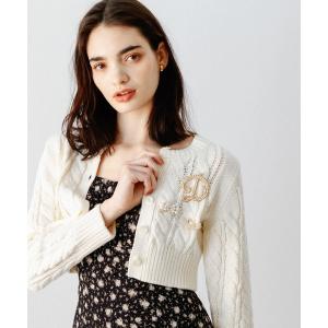 カーディガン ケーブルショートカーディガン レディース