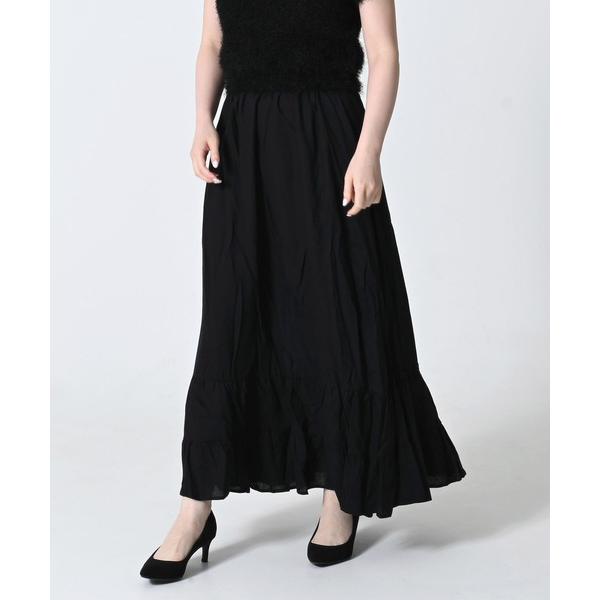 スカート 「ふんわり軽量タイプ夏でも快適」ロングティアードスカート