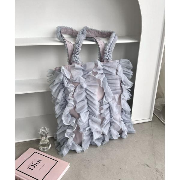 トートバッグ ボリュームチュールトートバッグ レディース