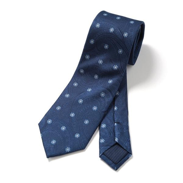 ネクタイ シャドーペイズリー花小紋柄ネクタイ