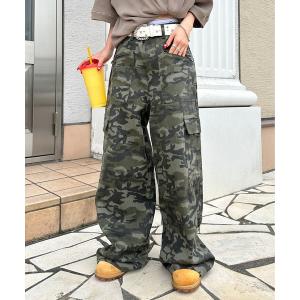 カーゴパンツ ファスナーポケット柄カーゴパンツ メンズ レディース