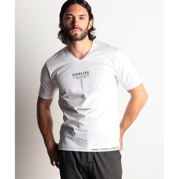 tシャツ 激シルケットロゴプリント半袖Tシャツ メンズ