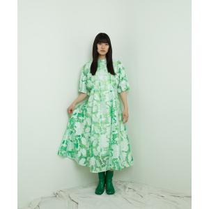 ワンピース 「moyan ecri」シアー花柄チェックワンピースopal sheer check dress