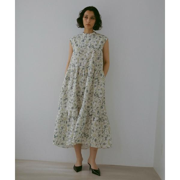 ワンピース フラワープリントティアードワンピース