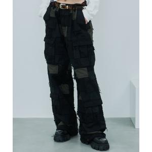 ワイドパンツ カーゴパンツ AIVER　ボロカーゴパンツ メンズ レディース